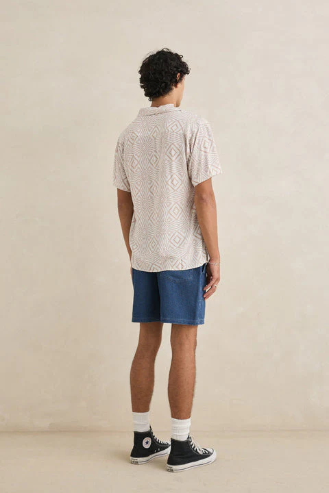Short Textured Wale Bleu Denin Rhythm – Image 4