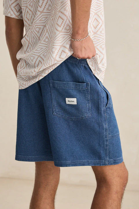 Short Textured Wale Bleu Denin Rhythm – Image 3