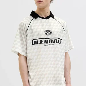 Jack & Jones Retreat AOP Mesh Open Collar Polo SS Cloud Dancer