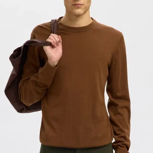 Selected Tray LS Merino Knit Crew Neck Soft Silt