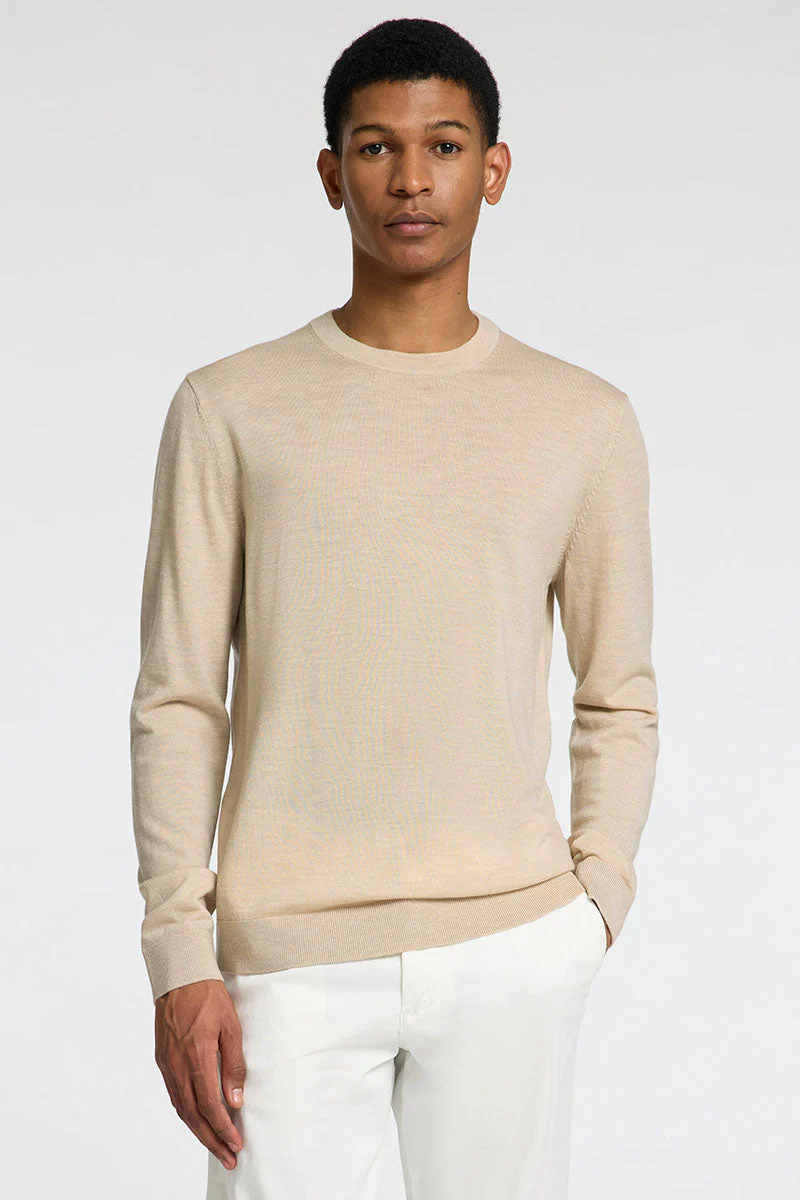 Selected Tray Merino Knit Crew Neck Oatmeal – Image 2