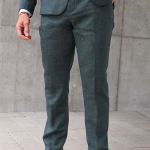 Selected Slim Oasis Linen Pants Dark Green