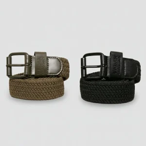 Urban Classics Elastic Belt Set Black/olive