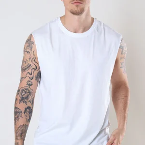 Urban Classics Open Edge Sleeveless Tee White