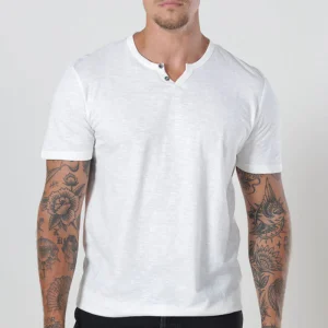 Jack & Jones JJESPLIT NECK TEE SS NOOS Cloud Dancer Slim