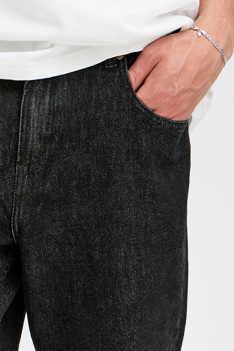 Solid Ryan Relaxed Fit Black Denim – Image 4