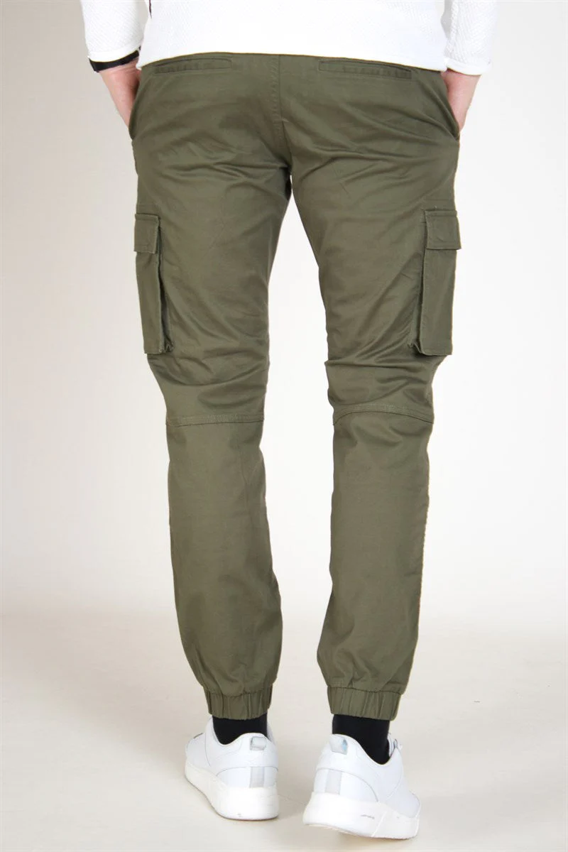 Only & Sons Cam Stage Cargo Cuff Pants Olive Night – Image 3