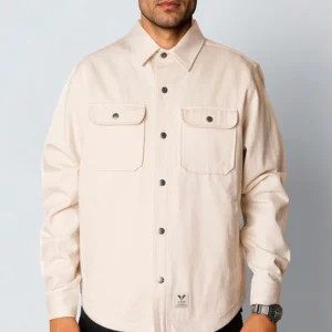 Fat Moose Pablo Plain Overshirt Sand Melange