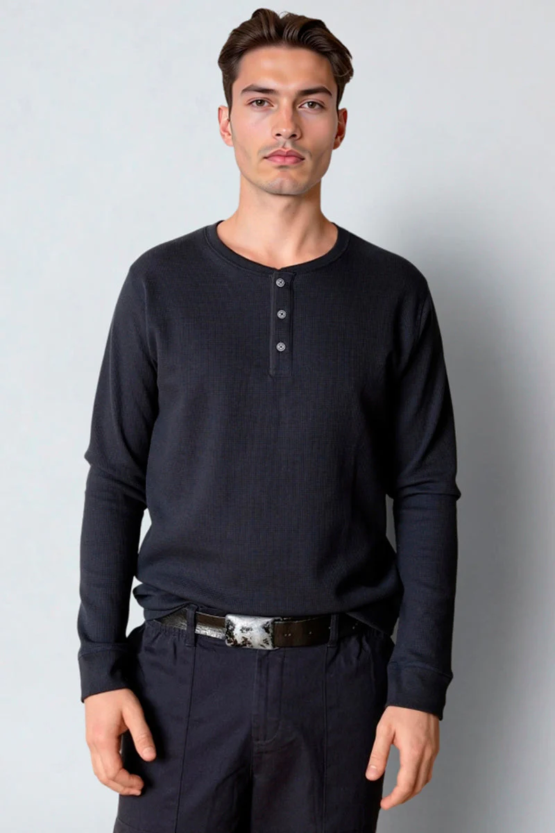 Clean Cut Copenhagen Cal L/S grandad Dark Navy – Image 2