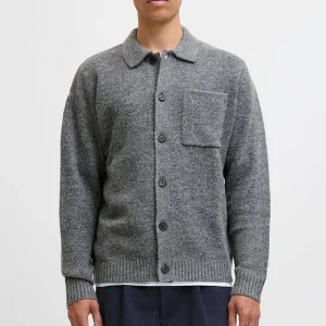 Jack & Jones Finn Knit Button Cardigan Medium Grey Melange