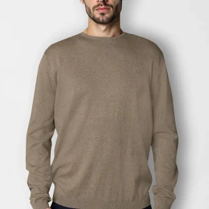 Clean Cut Copenhagen Claude crewneck knit Dark beige melange