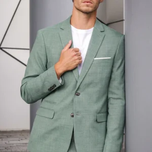 Selected SLIM OASIS LINEN BLAZER Light Green Melange