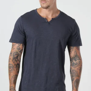Jack & Jones JJESPLIT NECK TEE SS NOOS Black Slim