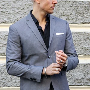 Jack & Jones Premium Franco Slim Fit Blazer Light Grey Melange