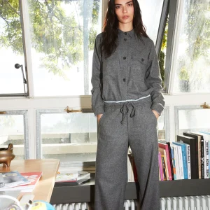 New York Studio Elax women’s solid wool chino pant wide leg