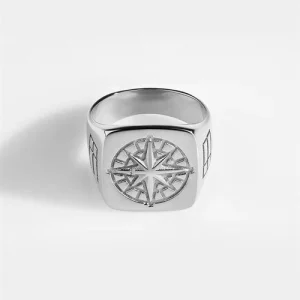 Northern Legacy Oversize Compass Anneau Silver