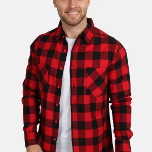 URBAN CLASSICS Checked Flanell Shirt Red/Black