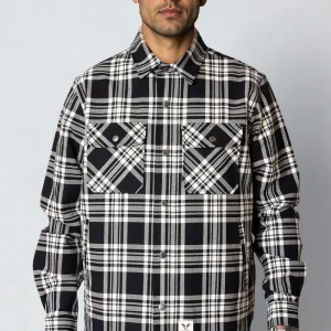 Fat Moose Pablo Check Overshirt Black/Ecru