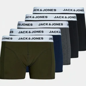 Jack & Jones JACBASIC WHITE WB TRUNKS 5 PACK NOOS Forest Night