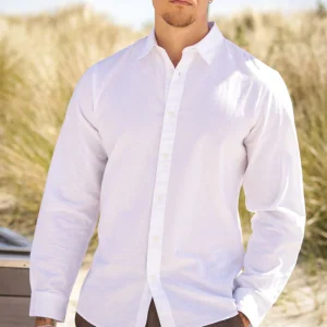 Selected Slim Sun Linen Shirt LS White