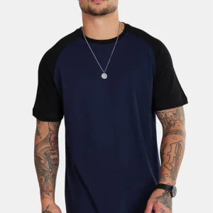 Basic Brand Raglan T-shirt Blue Navy/Black