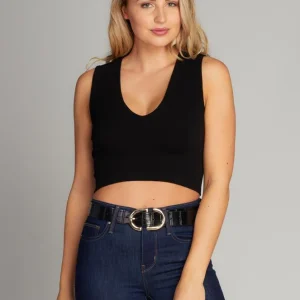 Bamboo Deep V Rib Noir C'est Moi