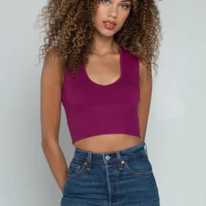 Bamboo Deep V Rib Magenta C'est Moi