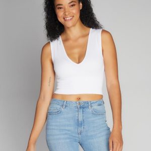 Bamboo Deep V Rib Blanc C'est Moi