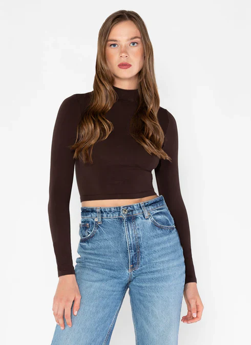 Bamboo L/S Crop Mock C'est Moij