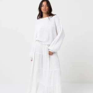Jupe Classic Tired Maxi Blanche Rhythm