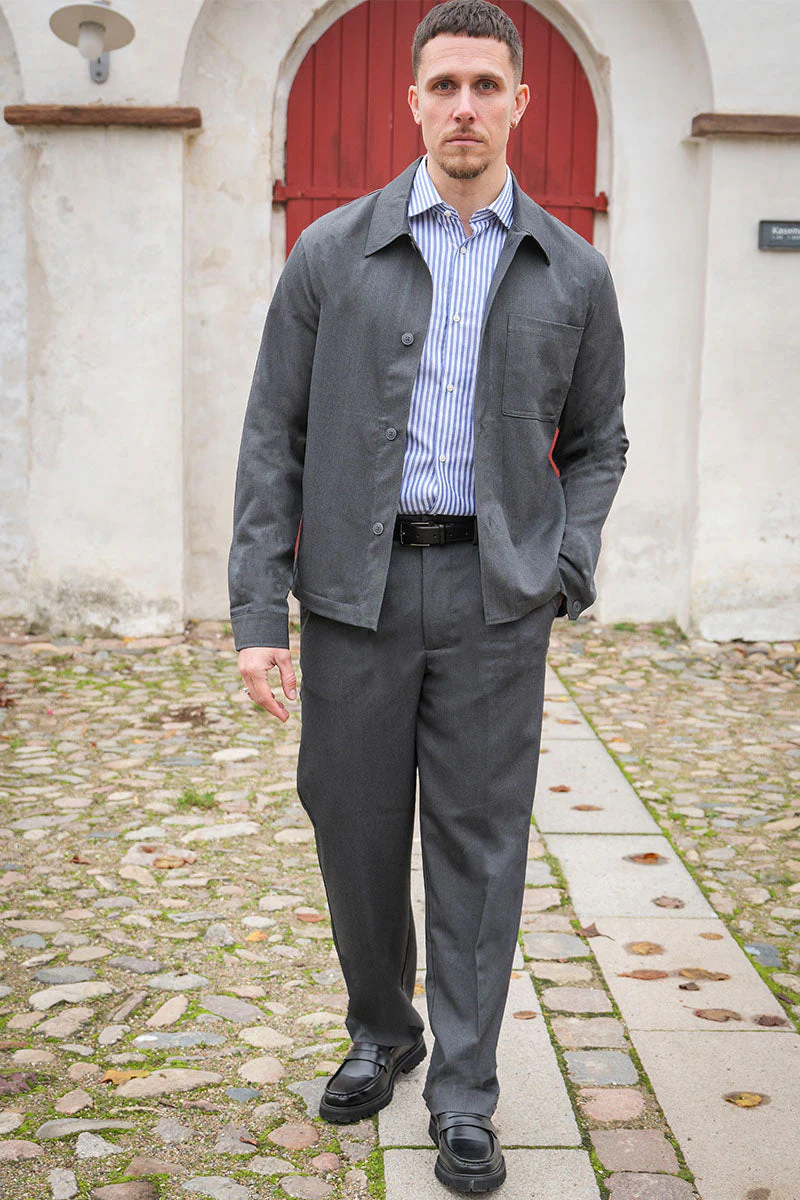 ONLY & SONS Miro Tailored Loose Fit Pants Dark Grey Melange – Image 2