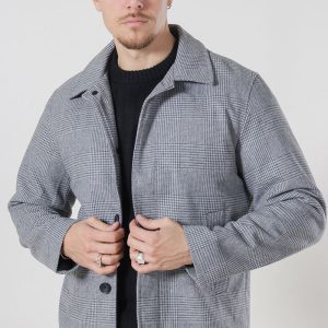 Jack & Jones Harris Short Wool Coat Light Grey Melange