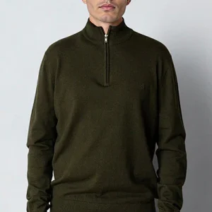 Clean Cut Copenhagen Claude half-zip knit Rosin melange