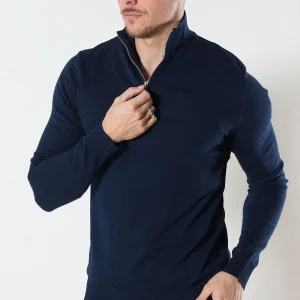 Jack & Jones JJEEMIL KNIT HALF ZIP NOOS Navy Blazer