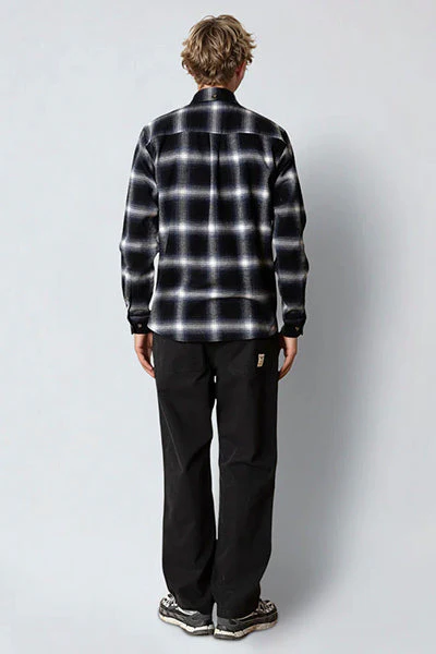 Fat Moose Forest flannel shirt Dark navy/Black check 002 – Image 4