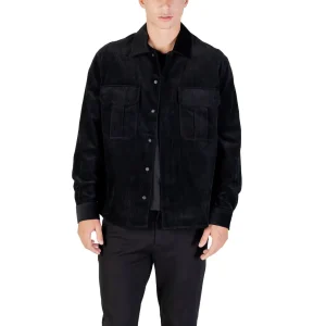 Antony Morato Black Classic Long Blazer for Men with Automatic Buttons