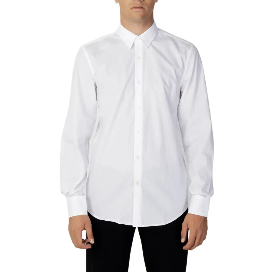 Antony Morato Hommes Chemise à manches longues en coton blanc à col rond – Image 2