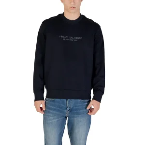 Armani Exchange Blue 100% Cotton Round Neck Mens Fall Winter Sweatshirt