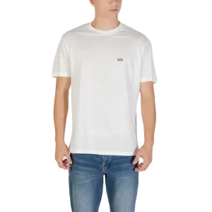 Armani Exchange Hommes Blanc Coton Manches Courtes Col Rond T Shirt