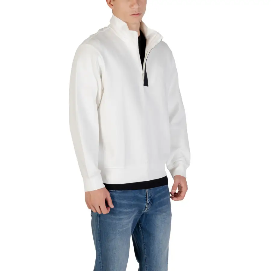 Armani Exchange Hommes Blanc Long Sweatshirt Automne Hiver – Image 4