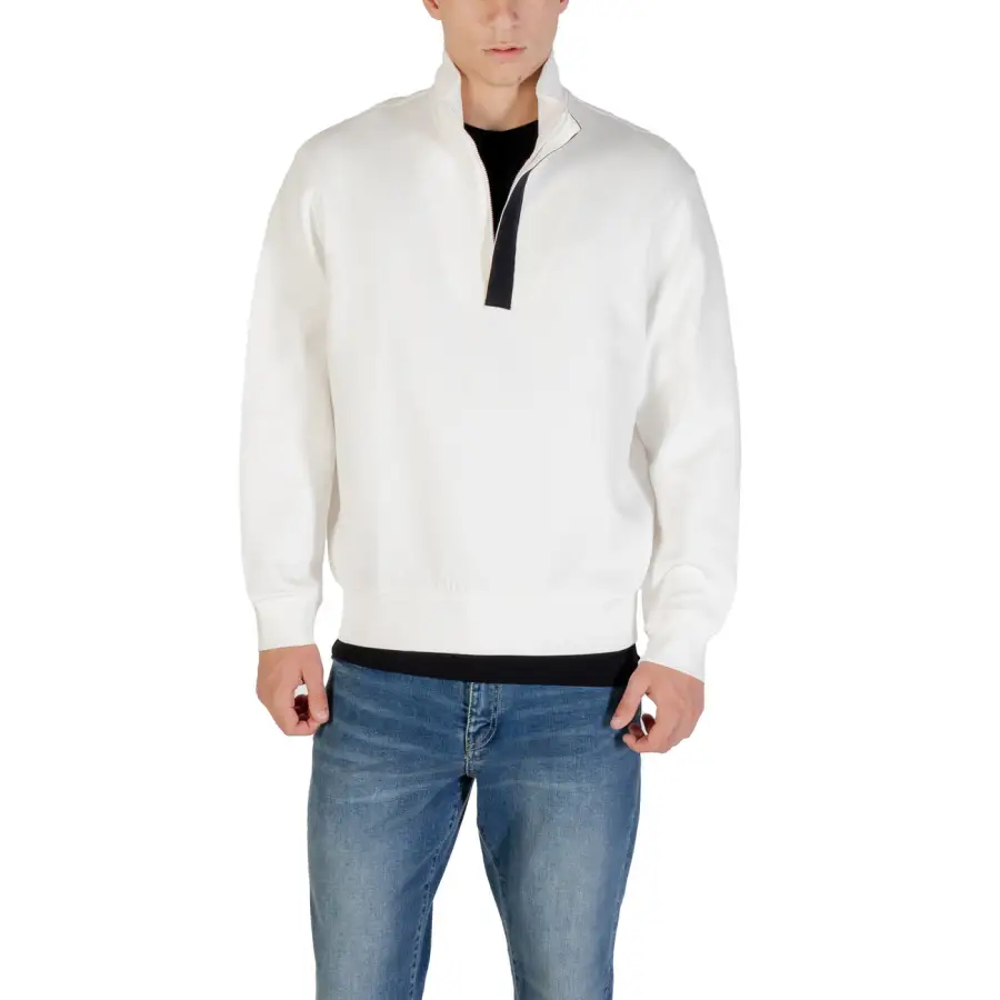 Armani Exchange Hommes Blanc Long Sweatshirt Automne Hiver – Image 2