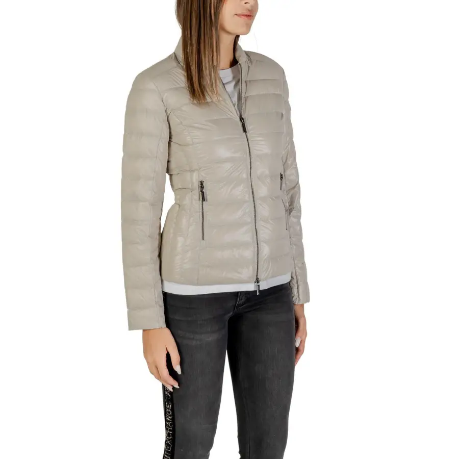 Armani Exchange Femme Veste zippée beige Automne Hiver – Image 4