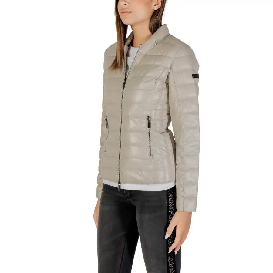Armani Exchange Femme Veste zippée beige Automne Hiver – Image 3