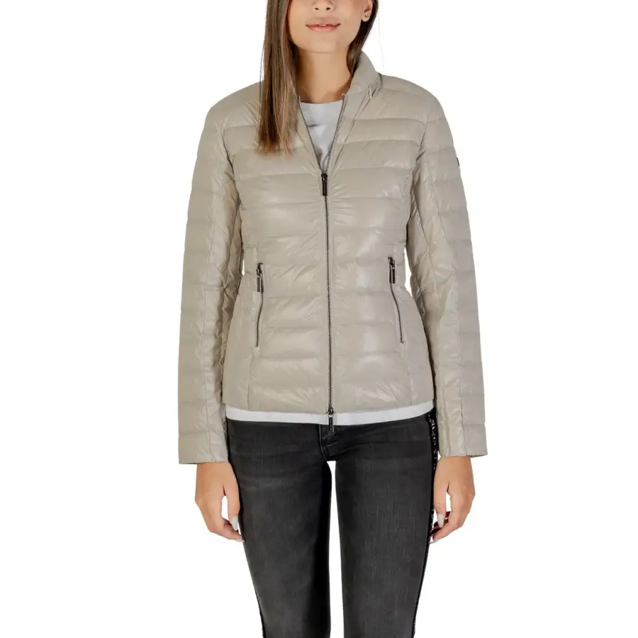 Armani Exchange Femme Veste zippée beige Automne Hiver – Image 2
