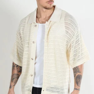 Jack & Jones Club Knit Polo Cardigan Egret