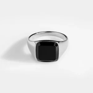 Northern Legacy Black Onyx Signature Anneau Silver