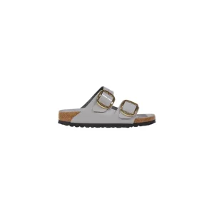 Birkenstock Women Grey Leather Slippers Spring Summer (Chaussons en cuir gris)