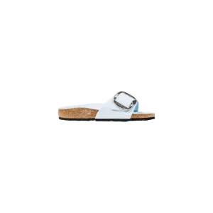 Pantoufles pour femmes Birkenstock en cuir synthétique bleu clair