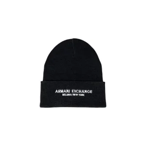 Armani Exchange - Bonnet en tricot noir