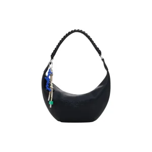 Black Desigual Polyurethane Shoulder Handbag with Internal Zip Pocket (Sac à main en polyuréthane avec pochette intérieure zippée)